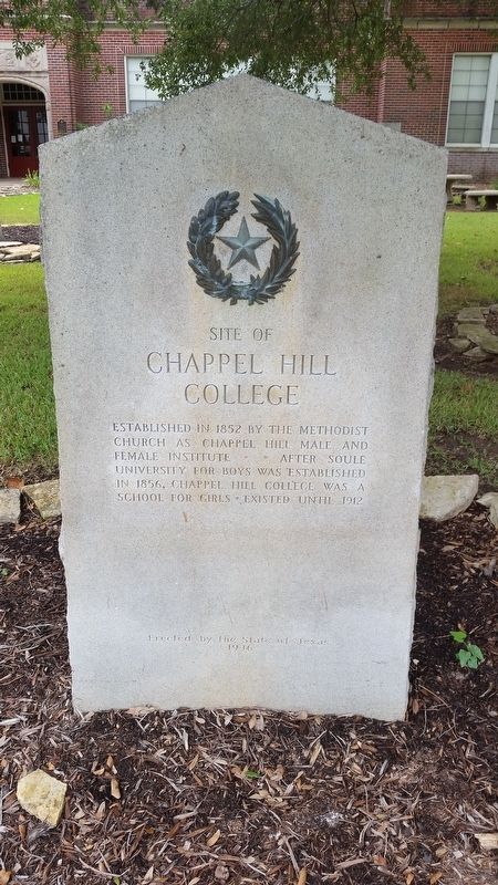 Site of Chappell Hill College Marker image. Click for full size.