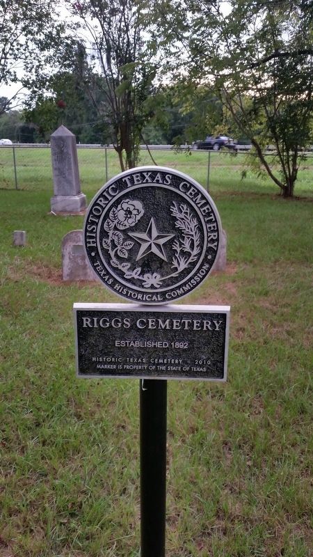 Riggs Cemetery Marker image. Click for full size.