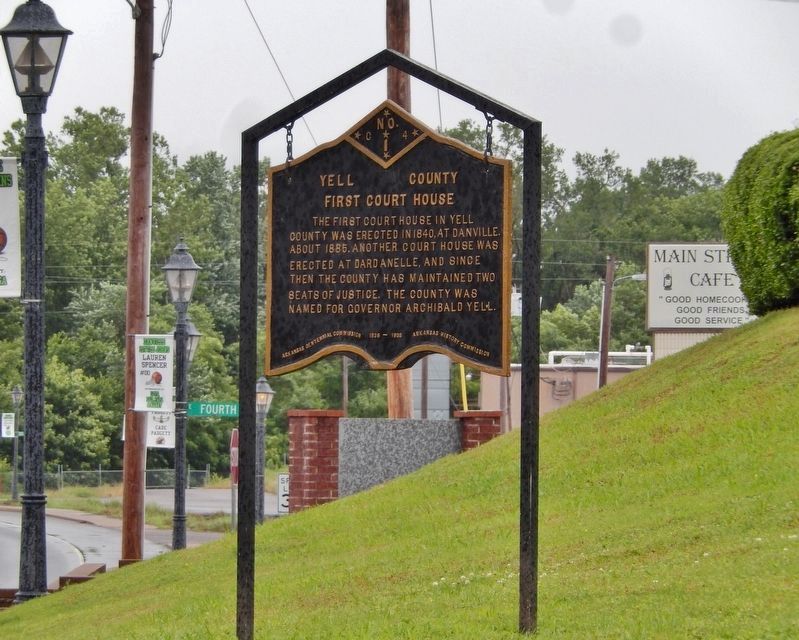 Yell County First Court House Marker image. Click for full size.