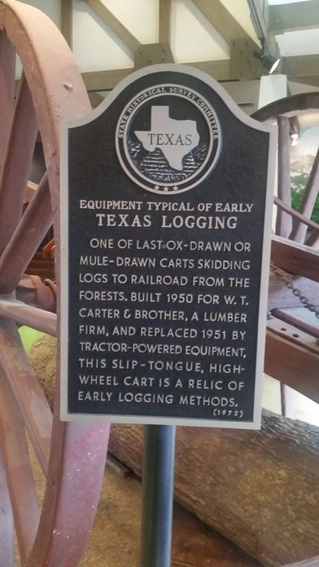 Equipment Typical of Early Texas Logging Marker image. Click for full size.