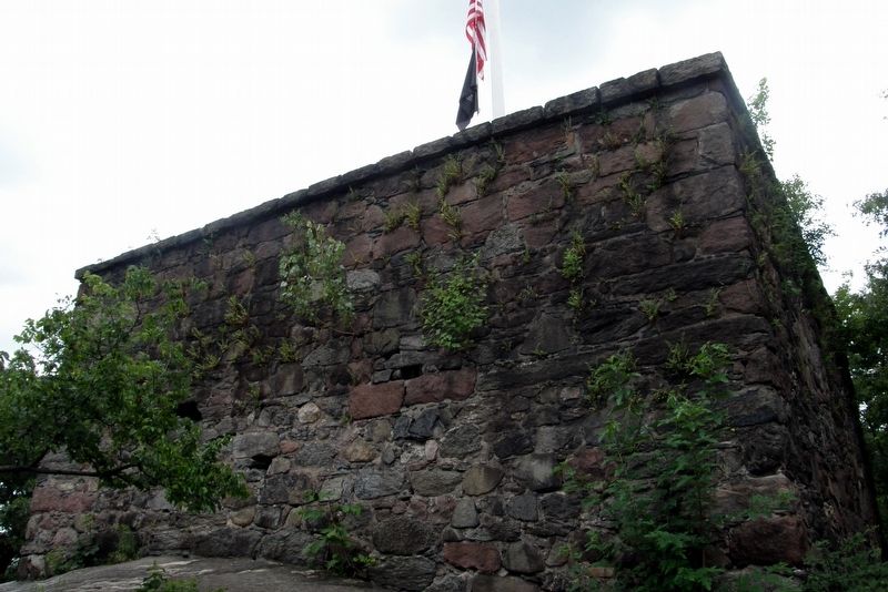 Musket ports in the north-facing wall of Blockhouse No. 1 image. Click for full size.