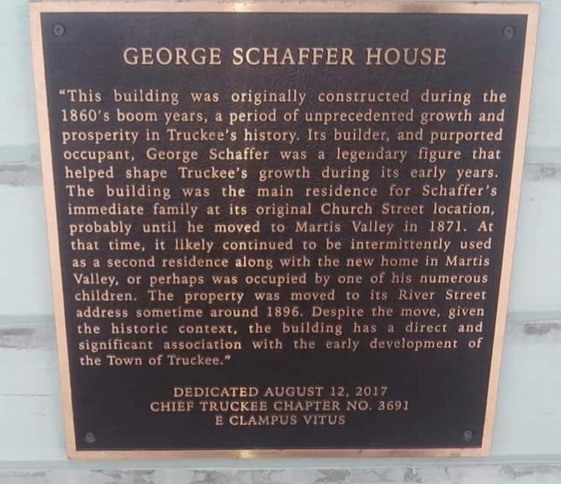 George Schaffer House Marker image. Click for full size.