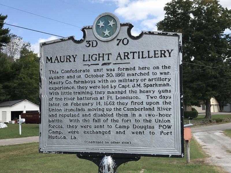 Maury Light Artillery Marker (Front) image. Click for full size.
