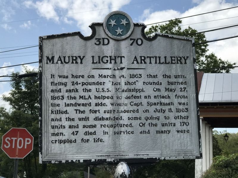 Maury Light Artillery Marker (Back) image. Click for full size.