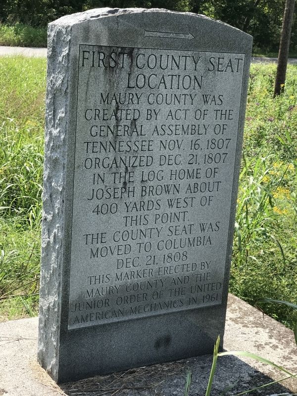 First County Seat Location Marker (Front) image. Click for full size.
