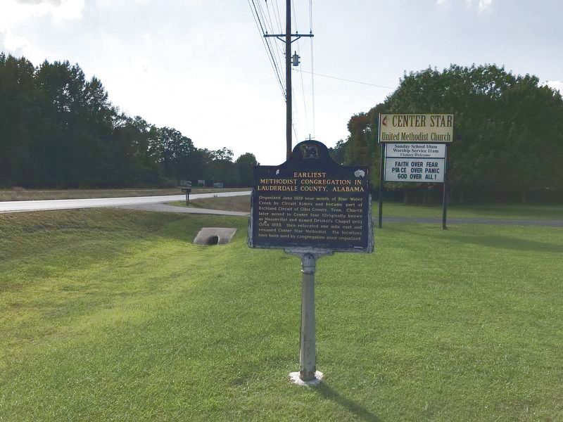 Earliest Methodist Congregation in Lauderdale County, Alabama Marker image. Click for full size.