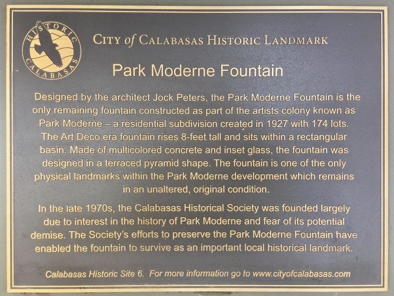 Park Moderne Fountain Marker image. Click for full size.