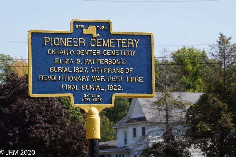 Pioneer Cemetery Marker Obverse image. Click for full size.