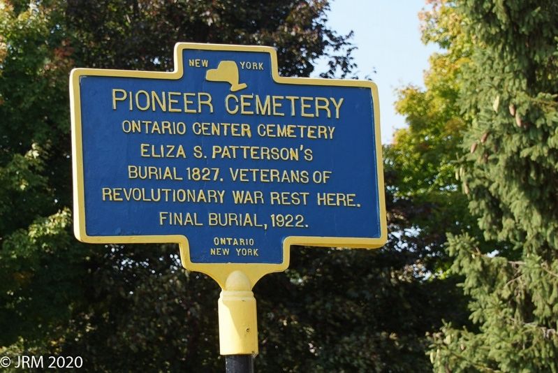 Pioneer Cemetery Marker Reverse image. Click for full size.