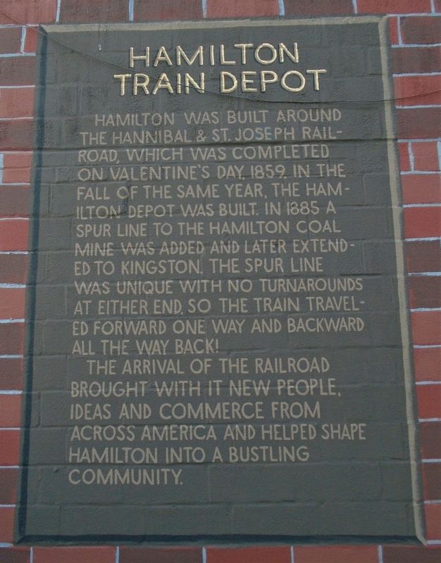 Hamilton Train Depot Marker image. Click for full size.