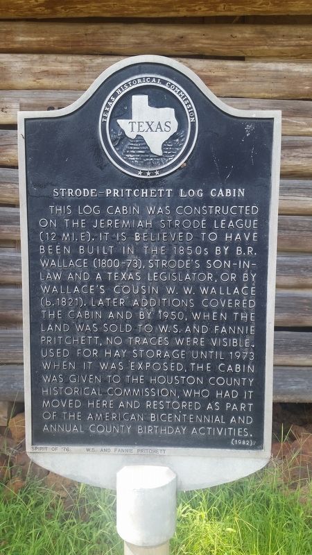 Strode-Pritchett Log Cabin Marker image. Click for full size.