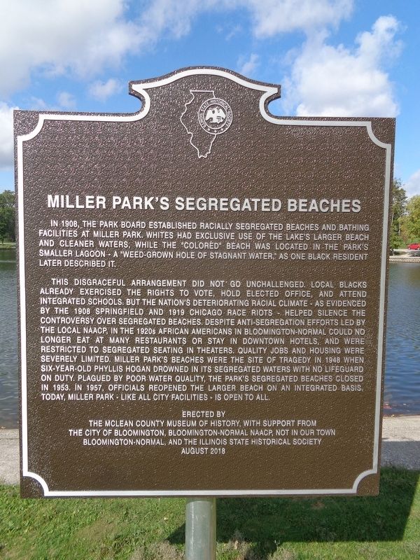 Miller Park's Segregated Beaches Marker image. Click for full size.