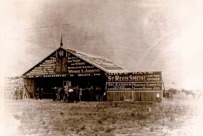 Wright Brothers Flying School hangar image. Click for full size.