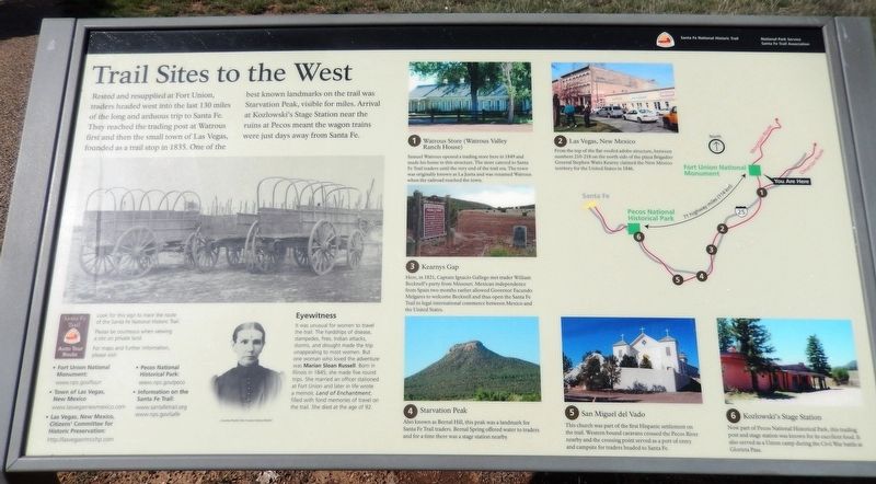 Trail Sites to the West Marker image. Click for full size.