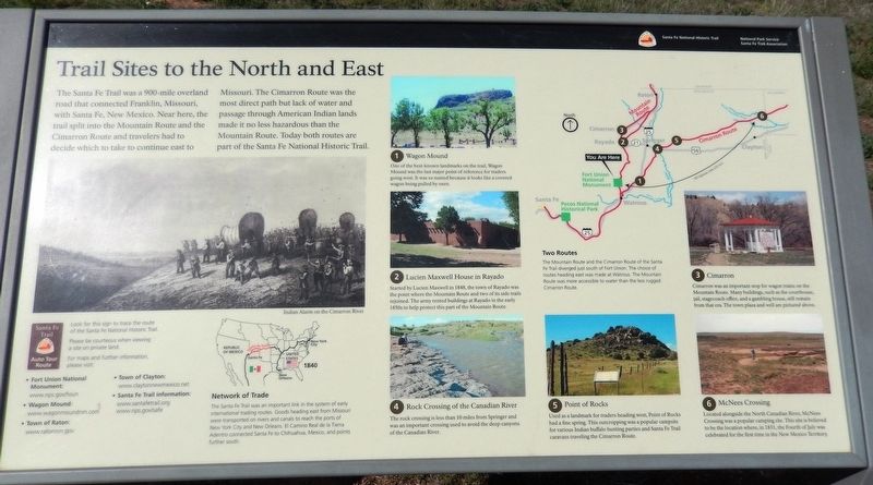 Trail Sites to the North and East Marker image. Click for full size.