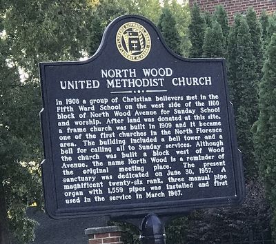 North Wood United Methodist Church Marker image. Click for full size.