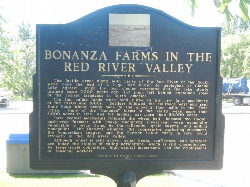 Bonanza Farms in the Red River Valley Marker, front image. Click for full size.
