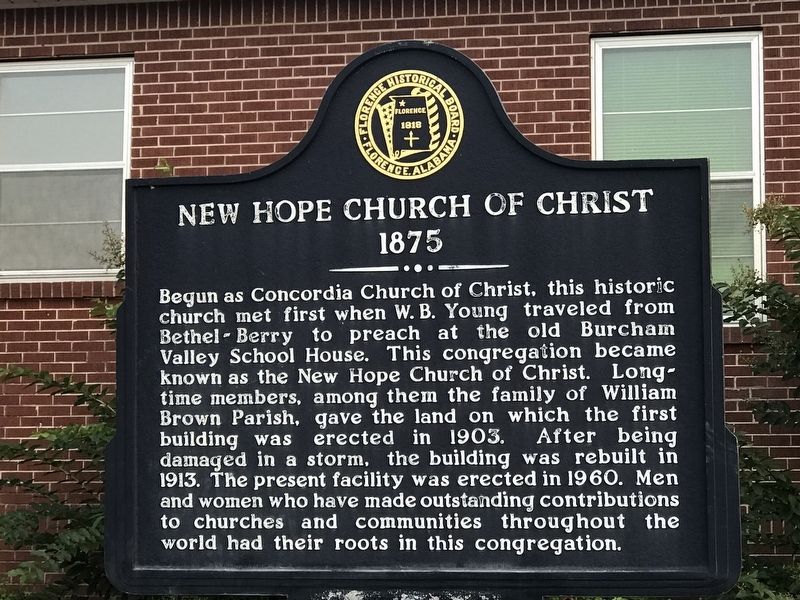 New Hope Church of Christ Marker image. Click for full size.