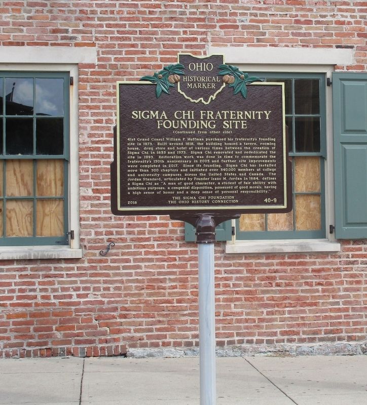 Sigma Chi Fraternity Founding Site Marker image. Click for full size.