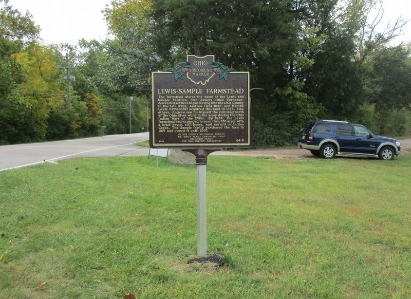 Lewis-Sample Farmstead side of the marker image. Click for full size.