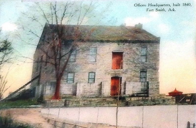 Marker detail: Officers Headquarters, built 1840 image. Click for full size.