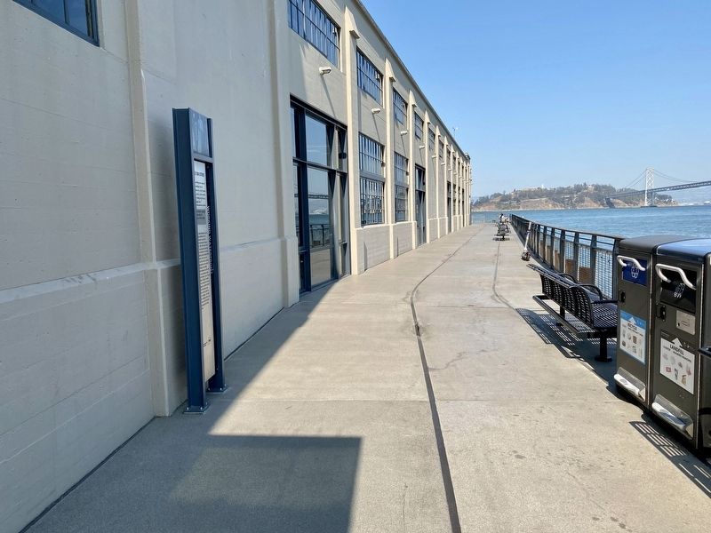 Pier 1, Working Waterfront: The 1934 Strike Marker - wide view. Click for full size. Pier 1, Working Waterfront: The 1934 Strike Marker - wide view image. Click for full size.