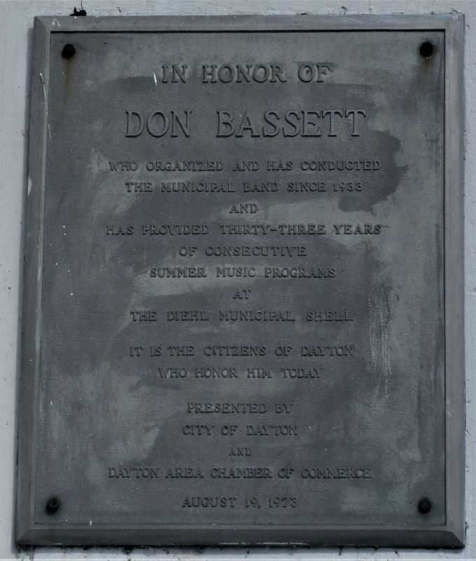 In Honor of Don Bassett Marker image. Click for full size.