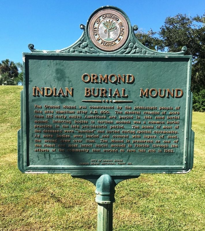 Ormond Indian Burial Mound Marker image. Click for full size.