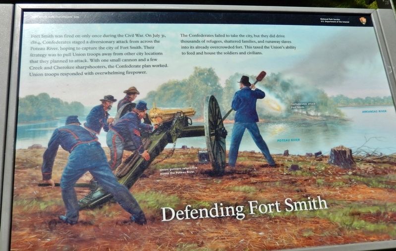 Defending Fort Smith Marker. Click for full size. Defending Fort Smith Marker image. Click for full size.