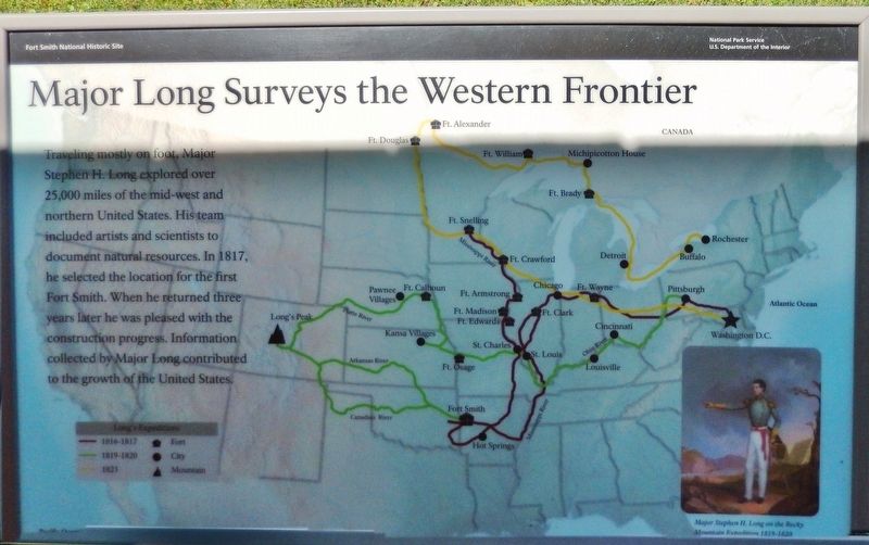 Major Long Surveys the Western Frontier Marker image. Click for full size.