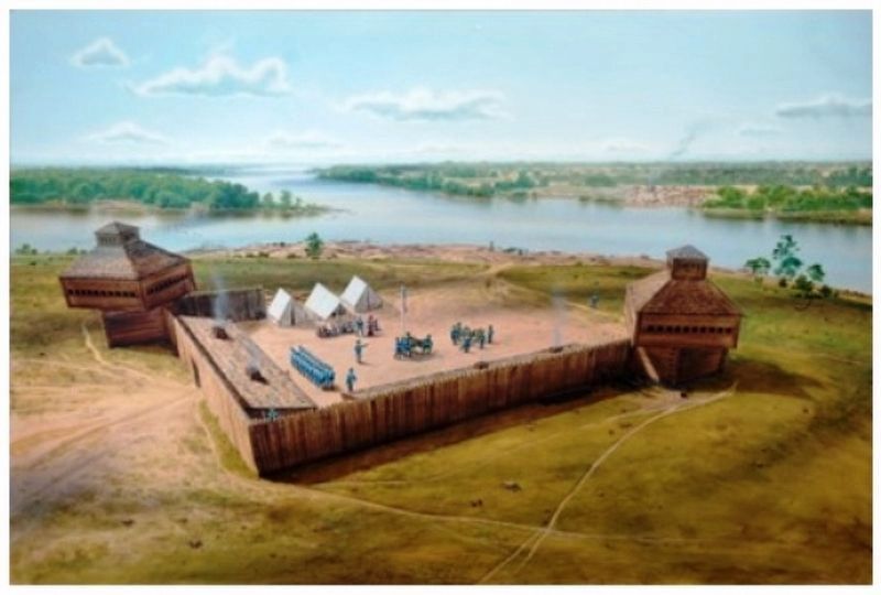 Marker detail: First Fort Smith image. Click for full size.
