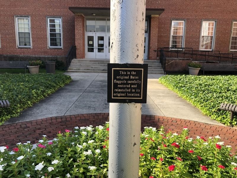 Original Bates Flagpole Marker. Click for full size. Original Bates Flagpole Marker image. Click for full size.
