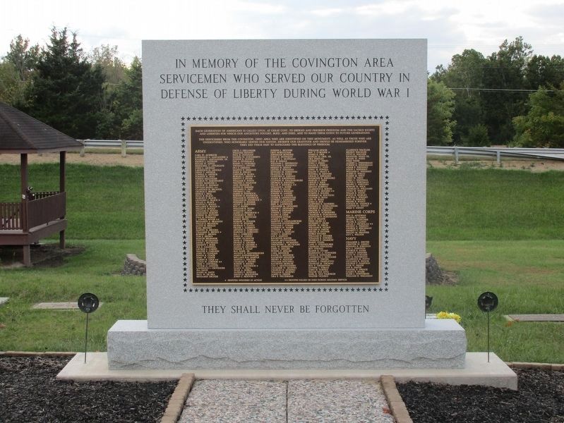 World War I Roll of Honor Marker image. Click for full size.