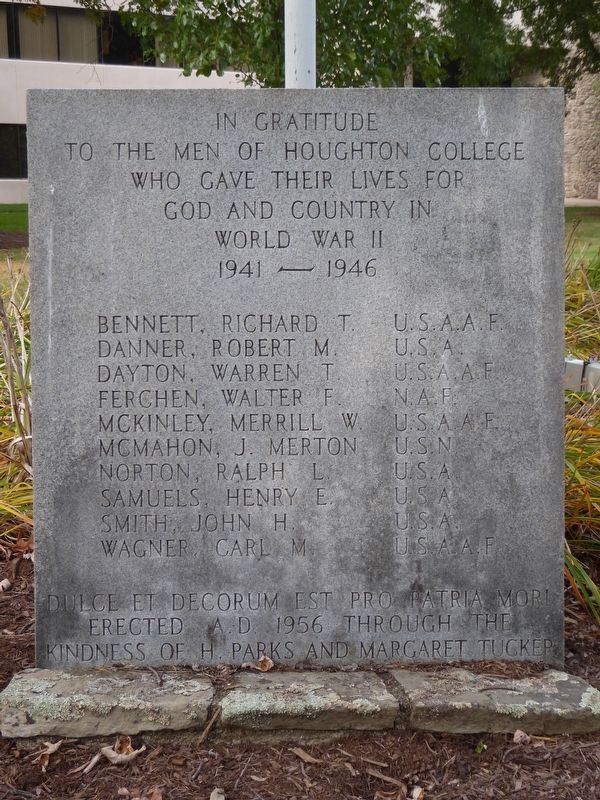 Houghton College World War II Memorial image. Click for full size.