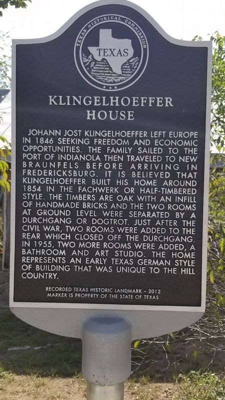 Klingelhoeffer House Marker image. Click for full size.