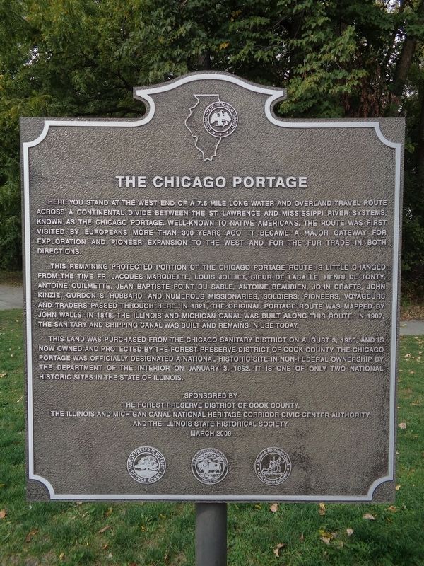 The Chicago Portage Marker image. Click for full size.