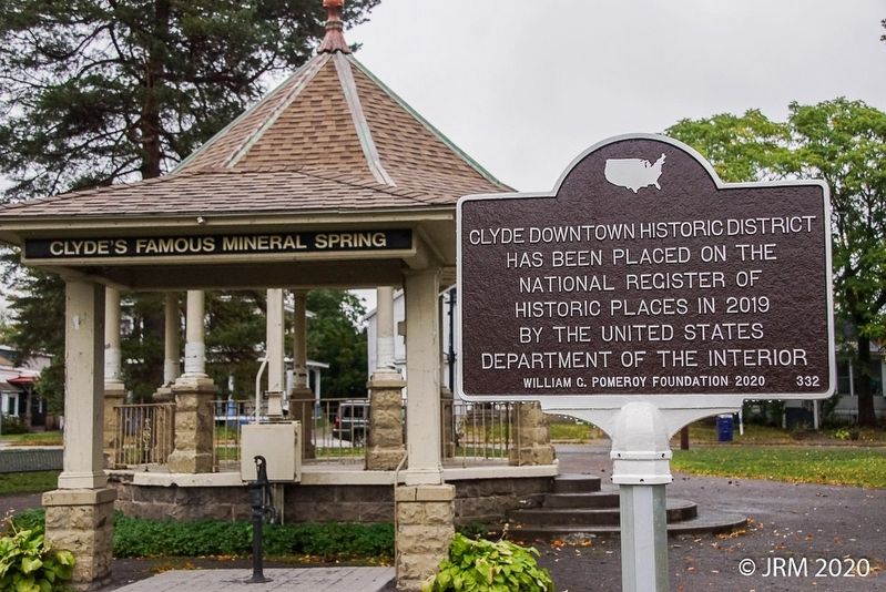 Clyde Downtown Historic District Marker Obverse. Click for full size. Clyde Downtown Historic District Marker Obverse image. Click for full size.
