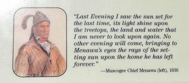 Marker detail: Muscogee Chief Menawa image. Click for full size.