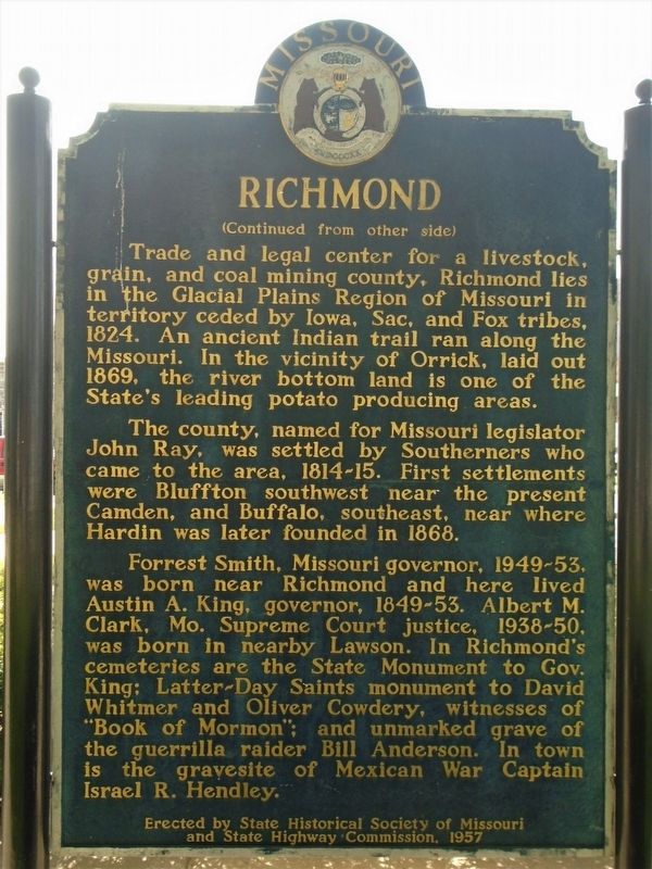 Richmond Marker (Side B). Click for full size. Richmond Marker (Side B) image. Click for full size.