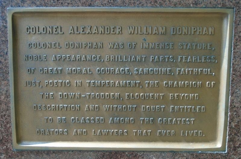 Colonel Alexander W. Doniphan Laudatory Marker image. Click for full size.