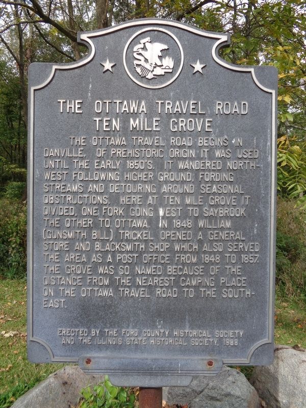 The Ottawa Road - Ten Mile Grove Marker image. Click for full size.