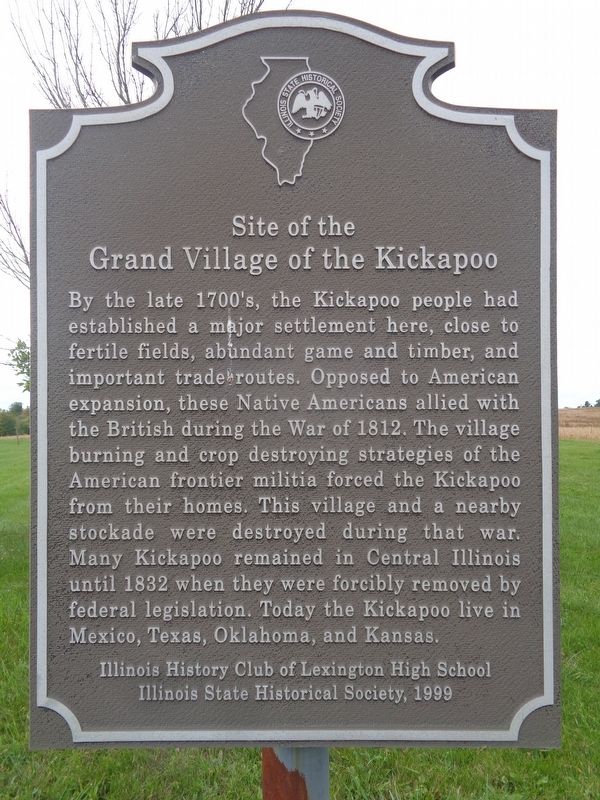 Site of the Grand Village of the Kickapoo Marker image. Click for full size.
