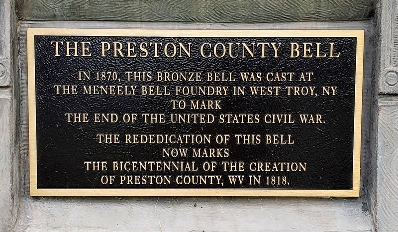The Preston County Bell Marker image. Click for full size.