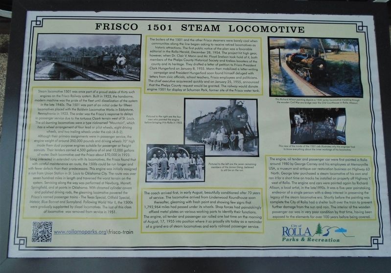 Frisco 1501 Steam Locomotive Marker image. Click for full size.