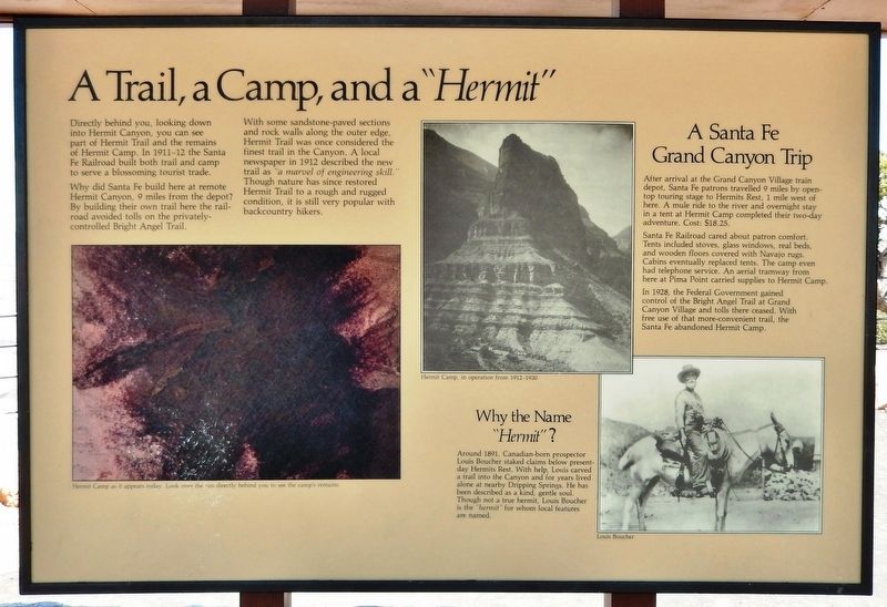 A Trail, a Camp, and a <i>"Hermit"</i> Marker image. Click for full size.