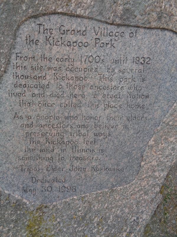 The Grand Village of the Kickapoo Park Marker image. Click for full size.