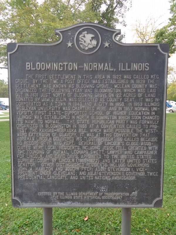 Bloomington-Normal, Illinois Marker image. Click for full size.