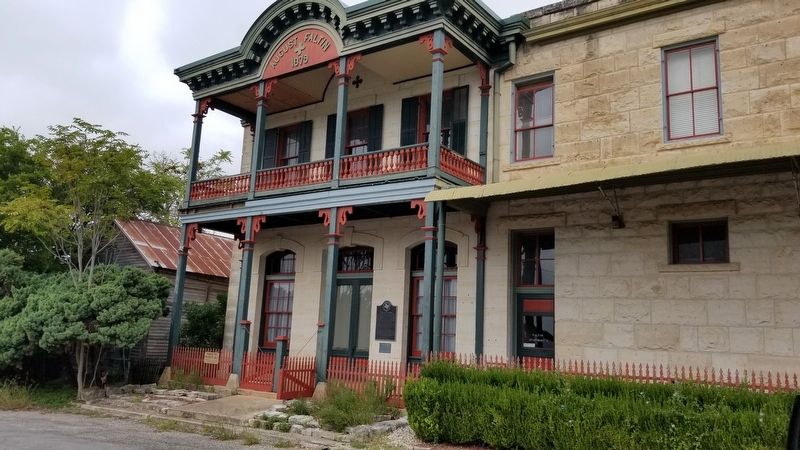 August Faltin Building and Marker. Click for full size. August Faltin Building and Marker image. Click for full size.