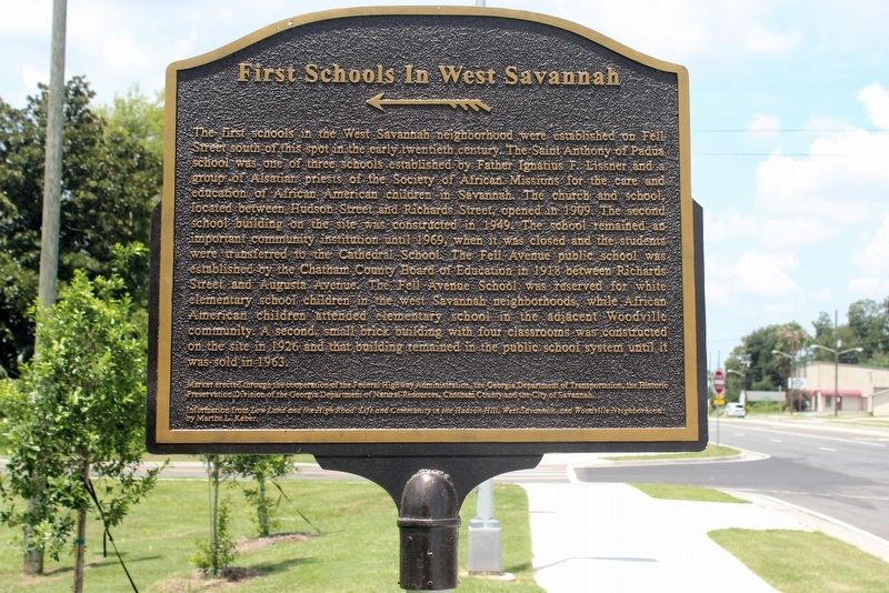 First Schools in West Savannah Marker image. Click for full size.
