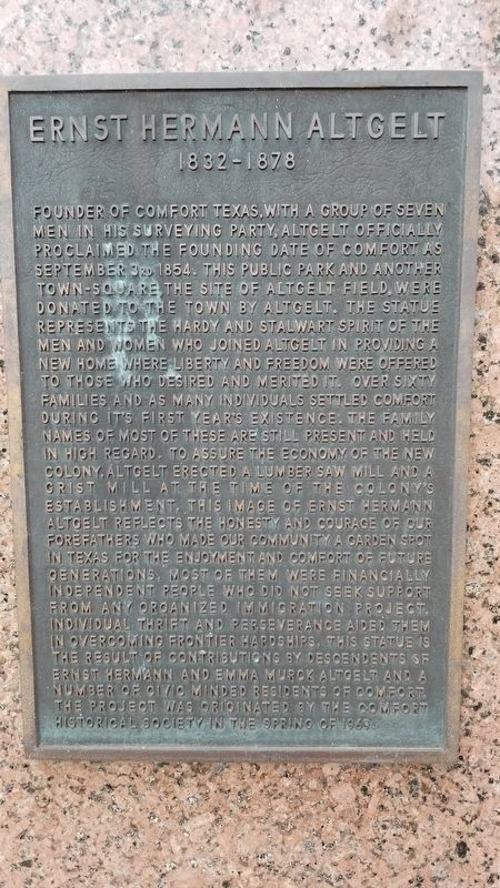 Ernst Hermann Altgelt Marker. Click for full size. Ernst Hermann Altgelt Marker image. Click for full size.